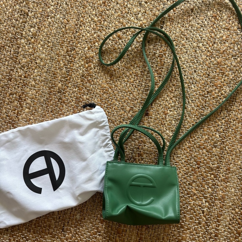Telfar Green Mini Bag with Black Logo